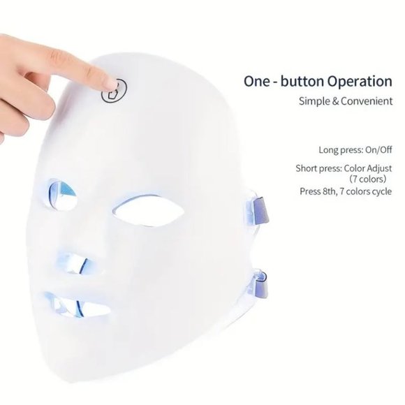LED Face Mask 7 Colors Light Rejuvenation Facial Skin Care Mask (Rechargeable) - Picture 4 of 15